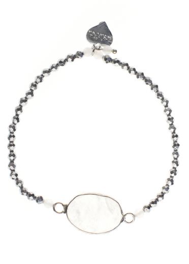 Silver Hematite & Rock Quartz Bracelet