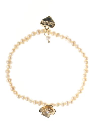 Gold Pearl Rose Bracelet