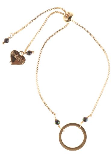 Empowerment Circle Magnetite Gemstone Chain Bracelet