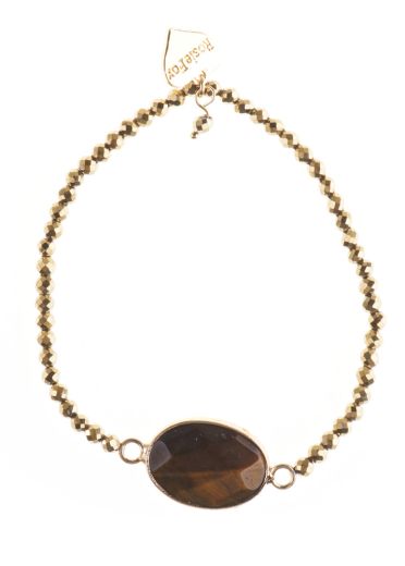 Pyrite and Tigers Eye Gemstone Bracelet