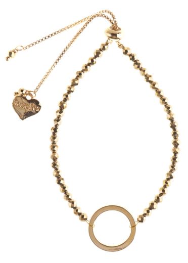 Empowerment Circle Pyrite Gemstone Adjustable Bracelet