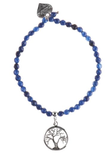 Silver Navy Tree of Life Bracelet