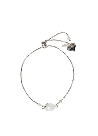 Silver & Freshwater Pearl Adjustable Chain Bracelet