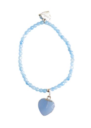 Blue Agate Heart Bracelet