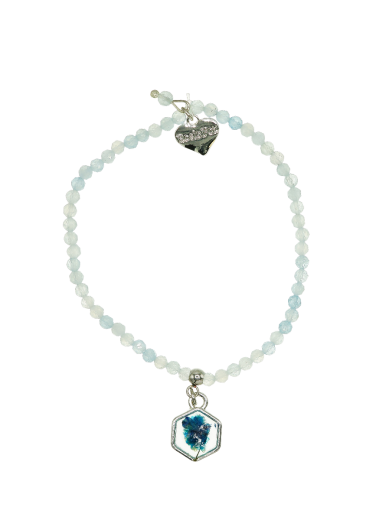 Aquamarine Gemstone Flower Bracelet