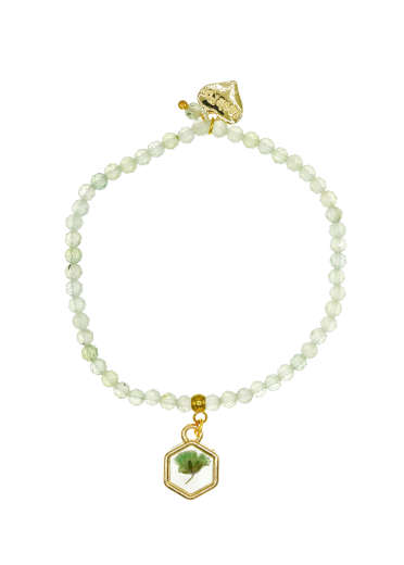 Prehnite Gemstone Flower Bracelet