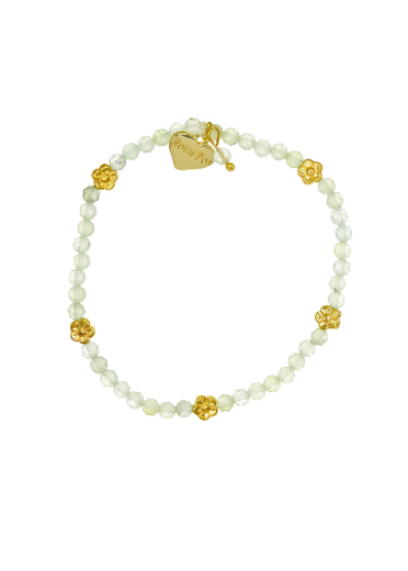 Prehnite Gemstone Daisy Bracelet