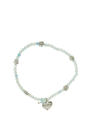 Aquamarine Gemstone Daisy Bracelet