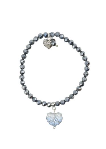 Silver Hematite Maple Leaf Bracelet 