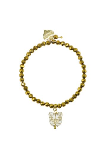 Pyrite Gemstone Bohemian Cat Bracelet