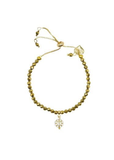Pyrite Gemstone Gold Belle Adjustable Bracelet 