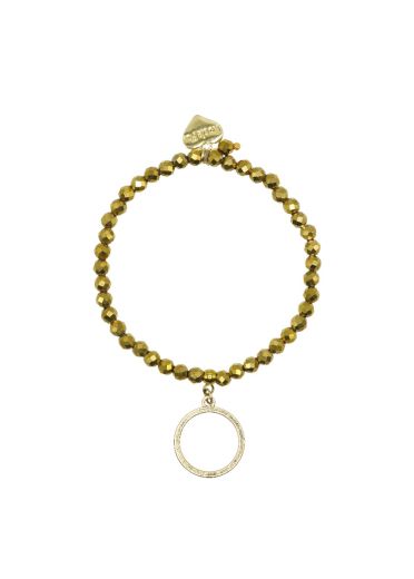 Pyrite Gemstone Hoop Bracelet 