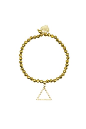 Pyrite Gemstone Triangle Bracelet 