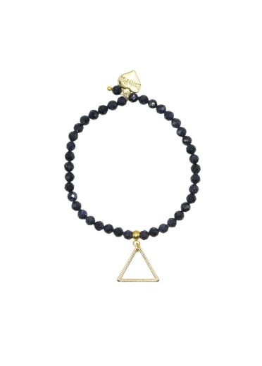 Navy Starstone Gold Triangle Bracelet 
