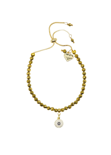 Pyrite Gemstone Protective Eye Adjustable Bracelet