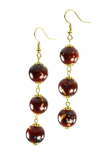 Deep Red & Gold earrings