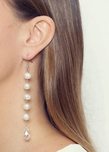 Pearl Long Drop Earrings