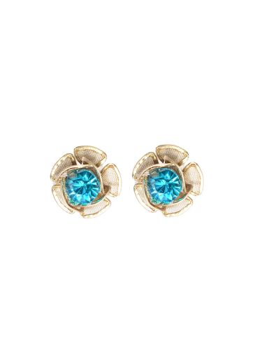 Turquoise Crystal Stud Earrings