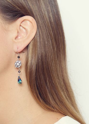 Smoky Vintage Crystal Earrings