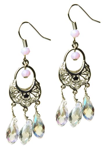 Vintage Silver Crystal Earrings