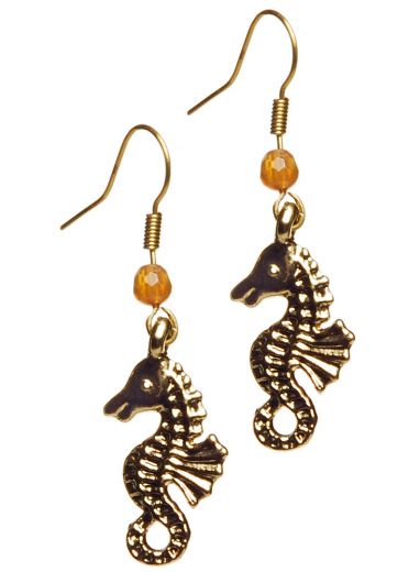Peach Quartz Seahorse Earrings