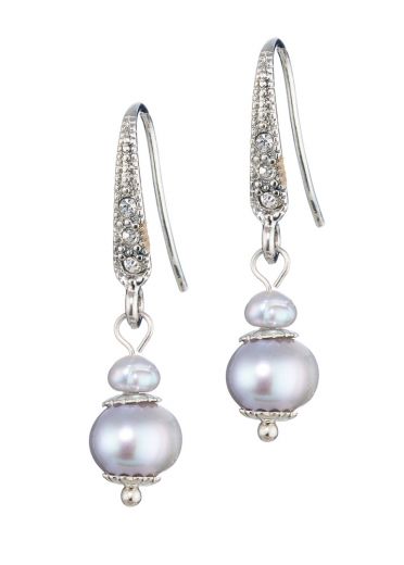 Freshwater Grey Pearl Earrings
