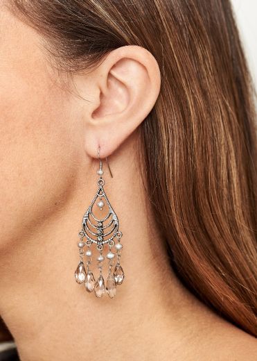 Freshwater Grey Pearl Chandalier Earrings