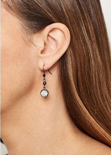 Pewter Crystal Earrings