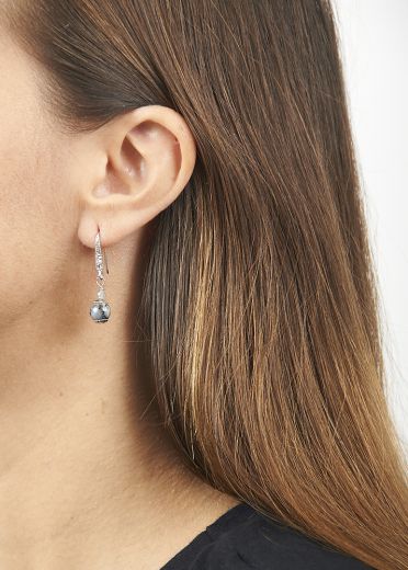 Labradorite Silver Ball Earrings