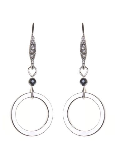 Pewter Empowerment Circle Earrings