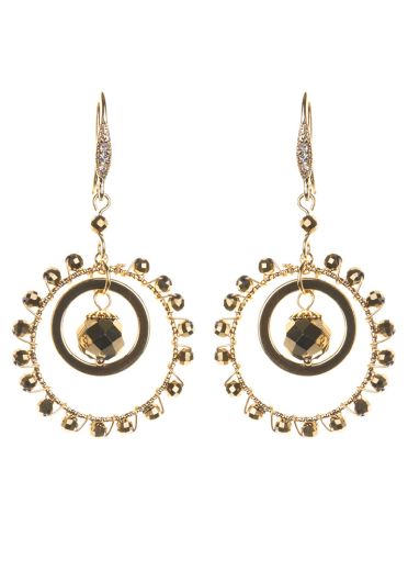 Pyrite Empowerment Circle Statement Earrings