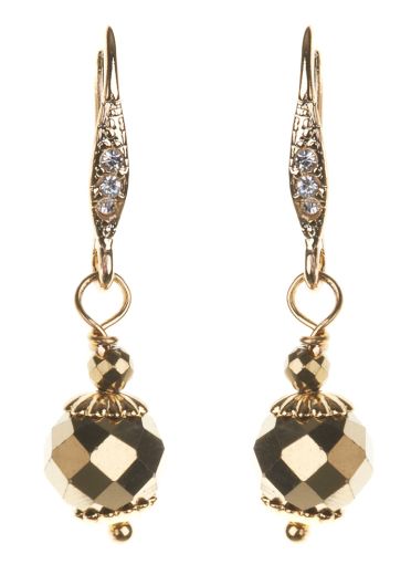 Pyrite Gemstone Ball Earrings