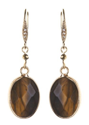 Tiger's Eye Gemstone Earrings