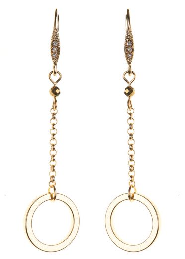 Pyrite Empowerment Circle Chain Earrings