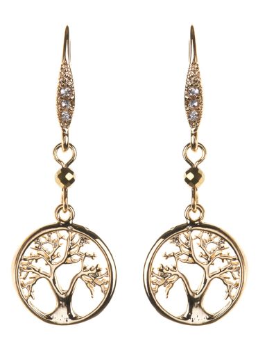 Pyrite Tree of Life Earrings