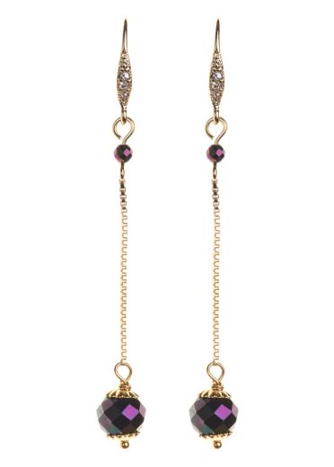 Magnetite Gemstone Ball Chain Earrings