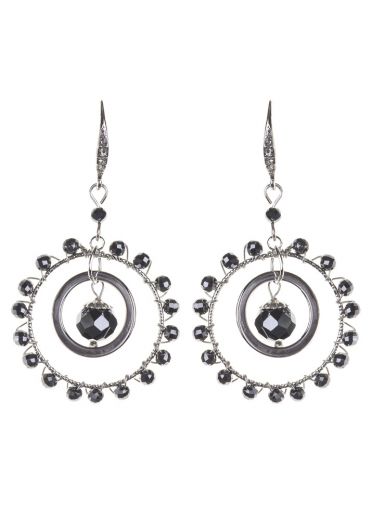 Pewter Empowerment Circle Statement Earrings