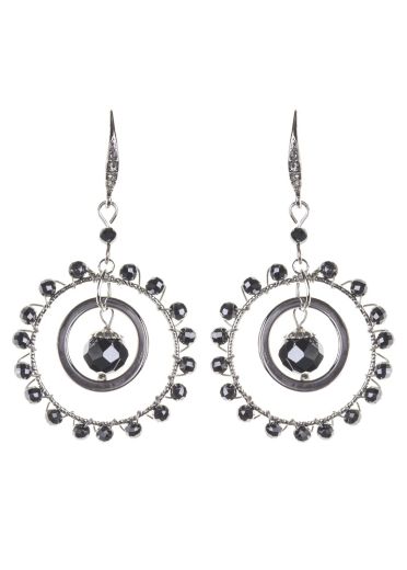Pewter Empowerment Circle Statement Earrings