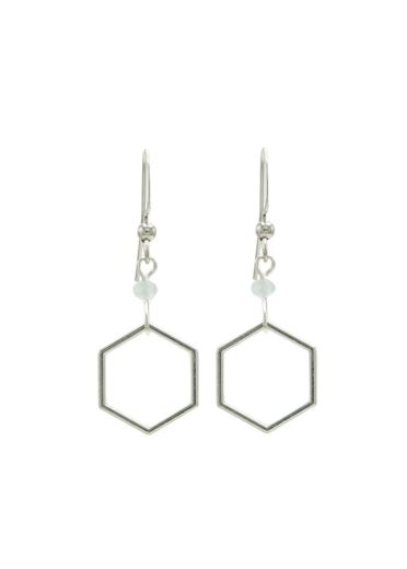 Aquamarine Gemstone Hexagon- S Earrings