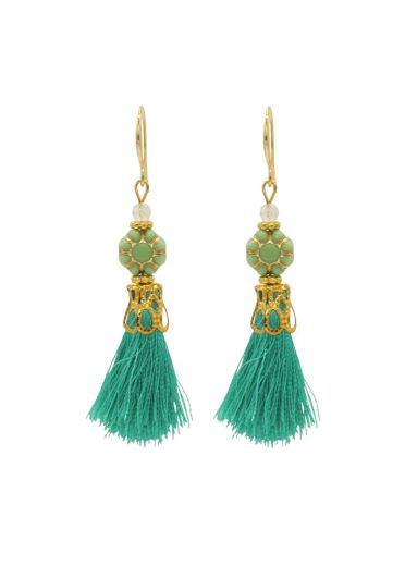 Prehnite Gemstone Belle Tassel Earrings