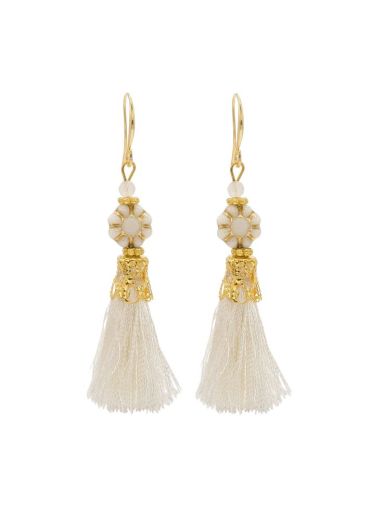 Gold Quartz Gemstone Belle Tassel Earrings