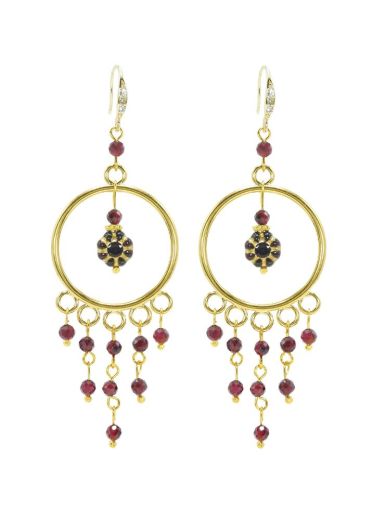 Garnet Gemstone Statement Belle Chandelier Earrings
