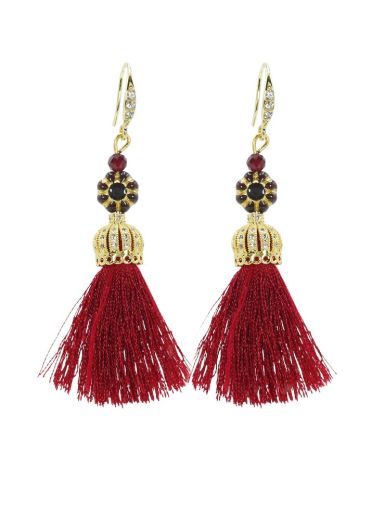 Garnet Gemstone Belle Tassel Earrings