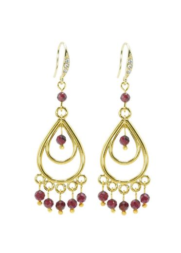Garnet Gemstone Chandelier Earrings
