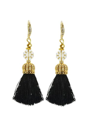 Pyrite Gemstone Belle Tassel Earrings