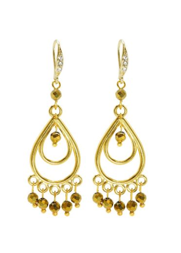 Pyrite Gemstone Chandelier Earrings