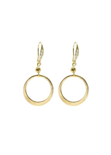 Pyrite Gemstone Hoop Earrings 