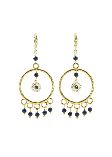 Navy Starstone Gemstone Protective Eye Chandelier Earrings