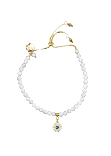 Mother of Pearl Protective Eye Adjustable Bracelet