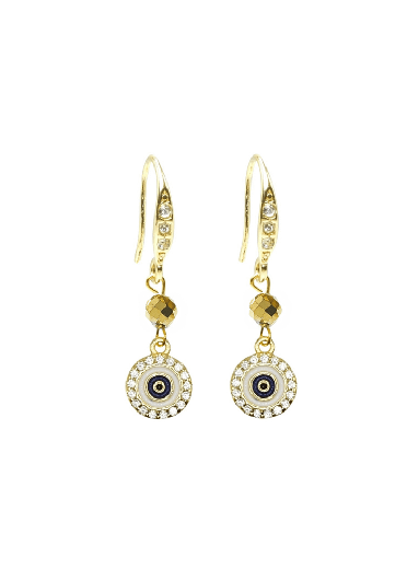 Pyrite Gemstone Protective Eye Earrings